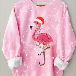 Pink Flamingo Christmas Sweatshirt